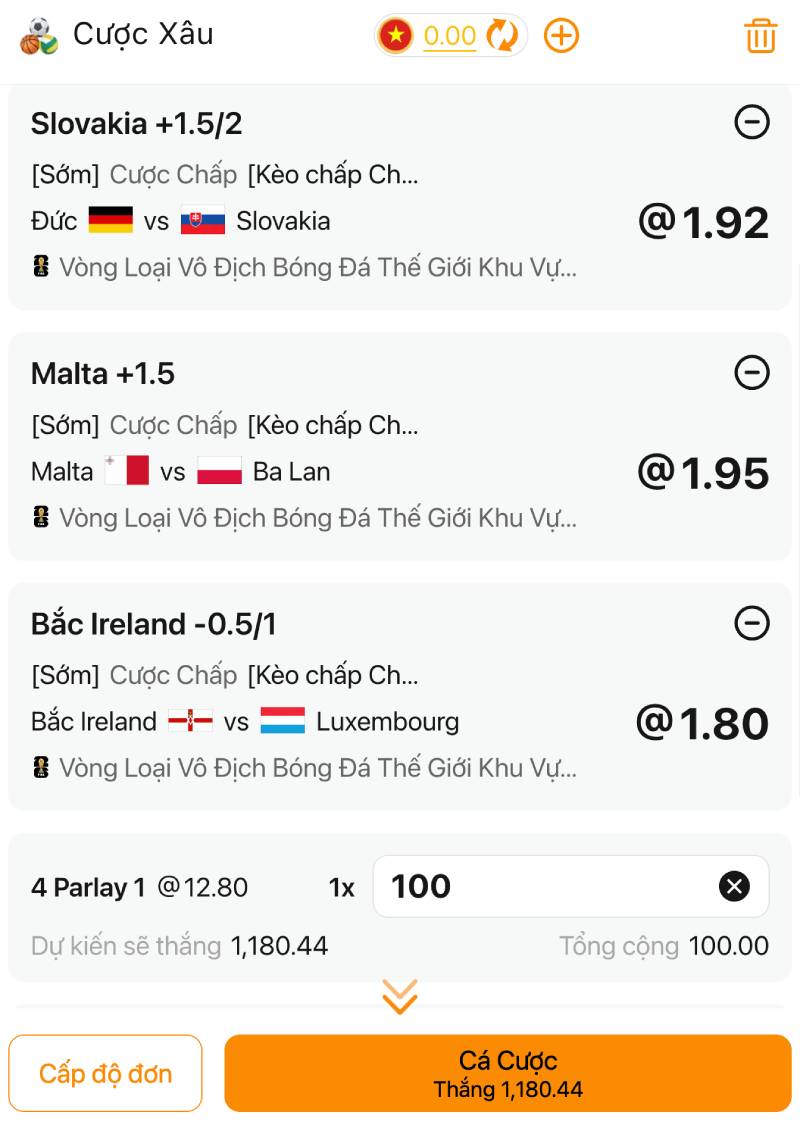 Keo xien chau A